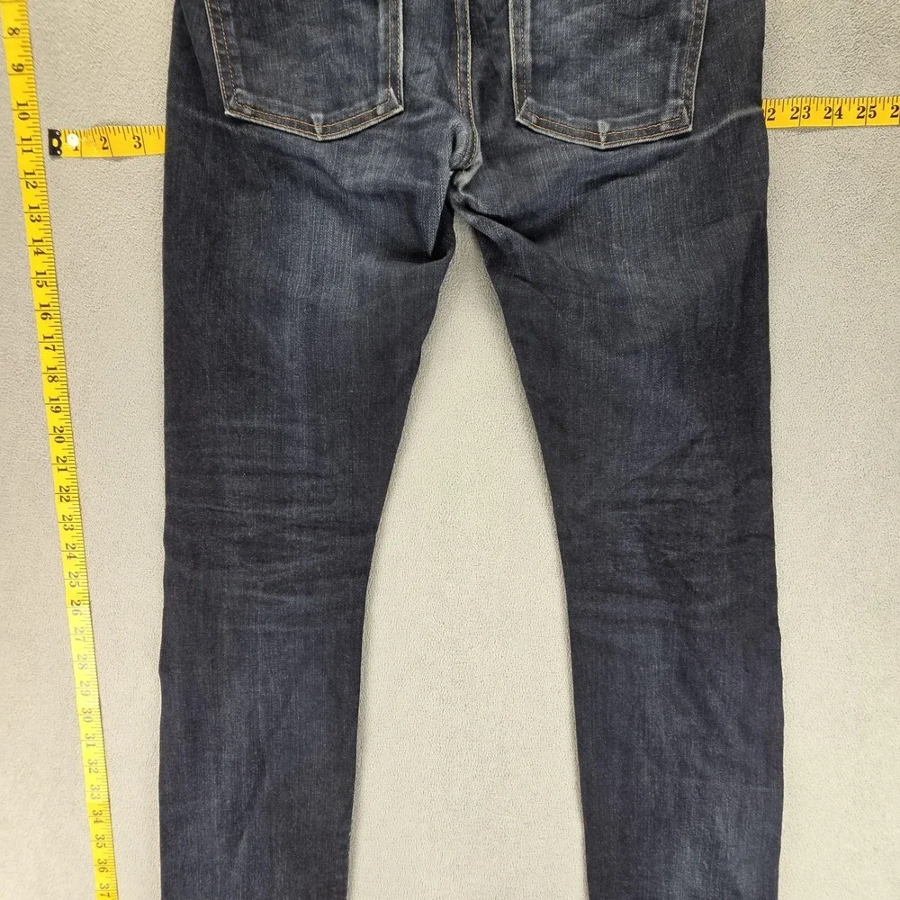 Naked &‎ Famous Jeans Mens 30x37 Blue Selvedge Skinny Guy Stretch Button Fly